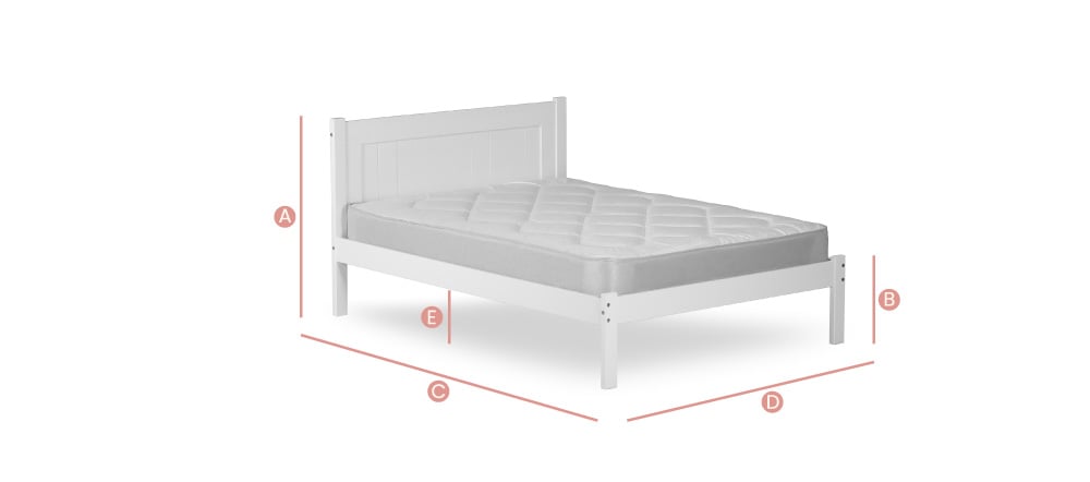 Clifton White Wooden Bed Double Sketch
