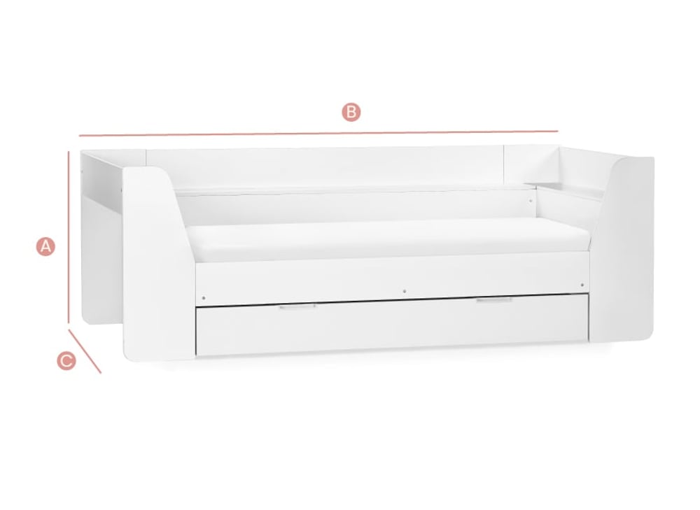 Cyclone Day Bed Sketch Dimensions