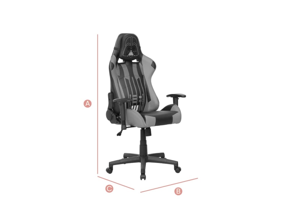 Happy Beds Disney Darth Vader Computer Gaming Chair Sketch Dimensions