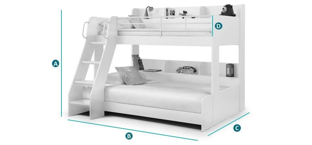 Happy Beds Domino Triple Sleeper Sketch Dimensions