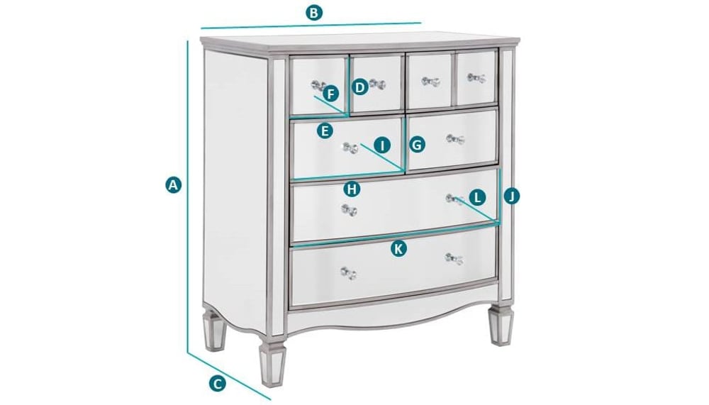 Elysee Mirrored Merchant Chest Sketch