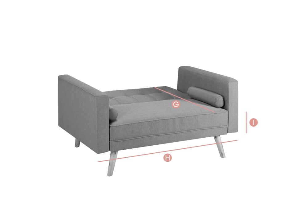 Ethan Grey Medium Fabric Sofa Bed Sketch