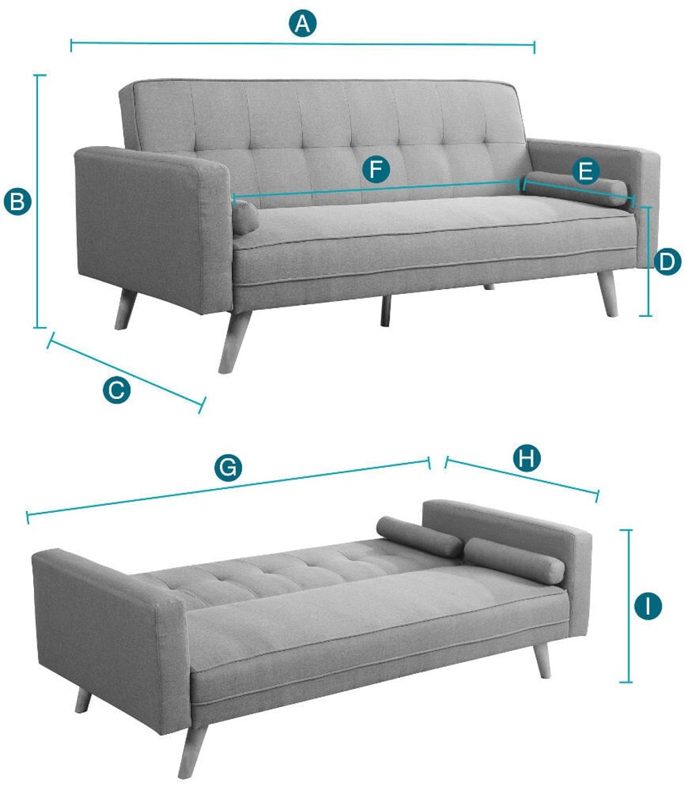 Ethan Grey Fabric Sofa Bed