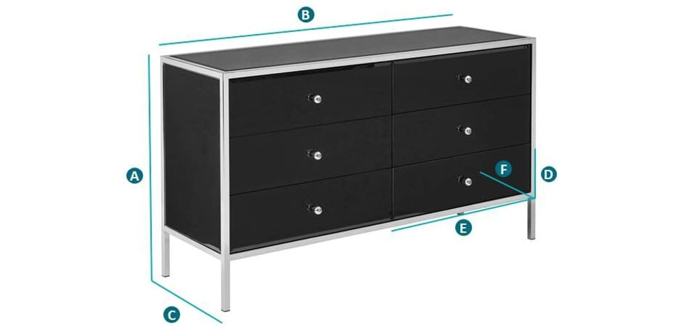 Fenwick Black And Gold 6 Drawer Chest Sketch