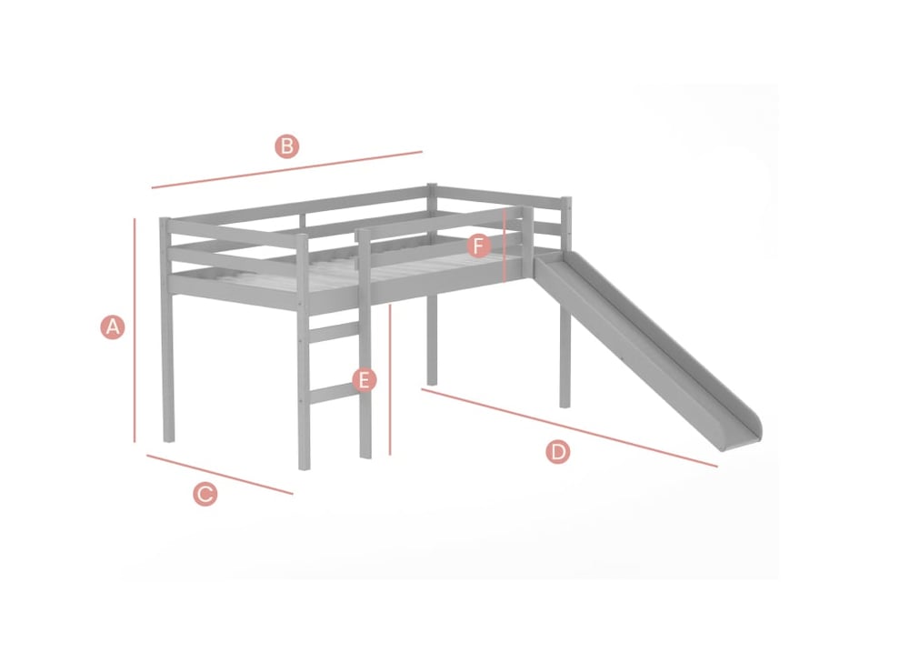 Frankie Mid Sleeper Bed Sketch