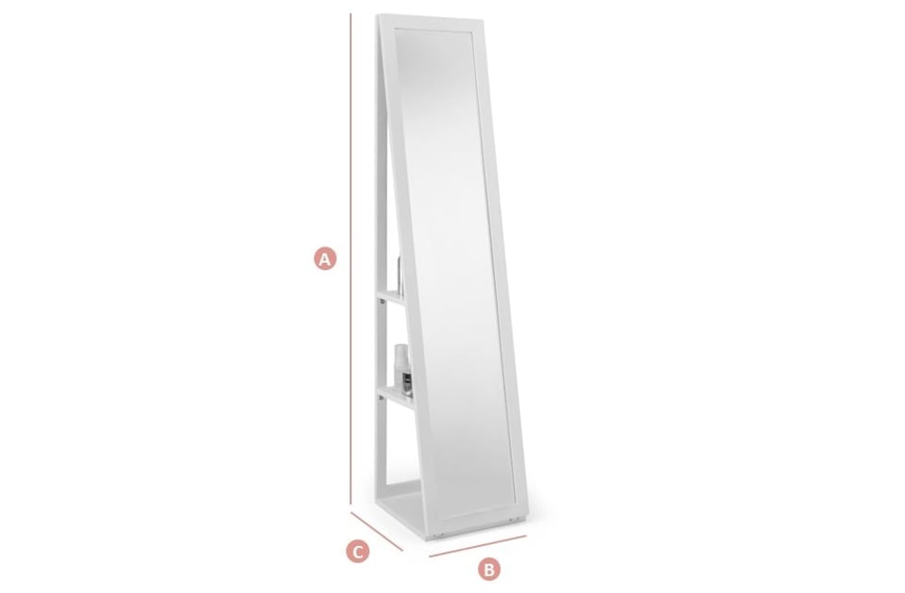 Happy Beds Fresco Storage Mirror Sketch Dimensions