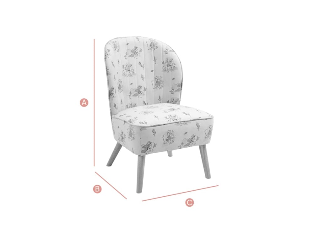 Happy Beds Disney Frozen Accent Chair Sketch Dimensions