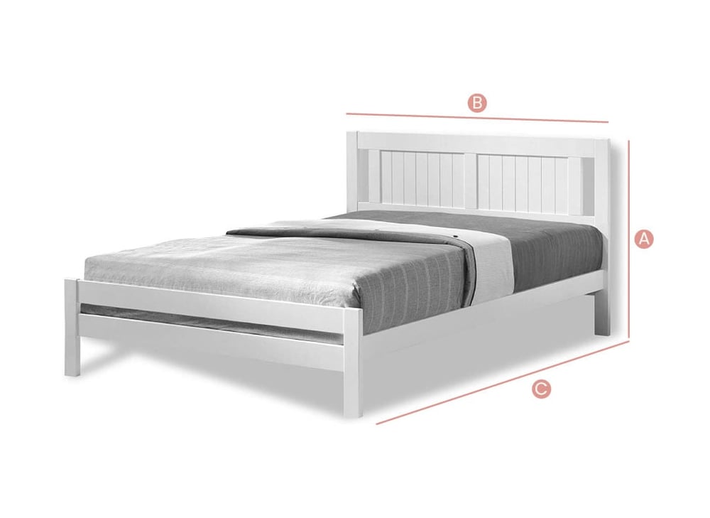 Happy Beds Glory Wooden Bed Sketch Dimensions