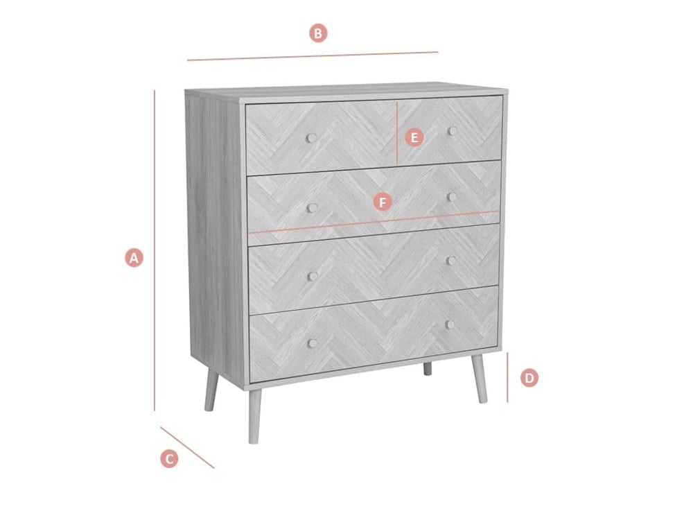 Herringford 4 Drawer Chest of Drawers Sketch