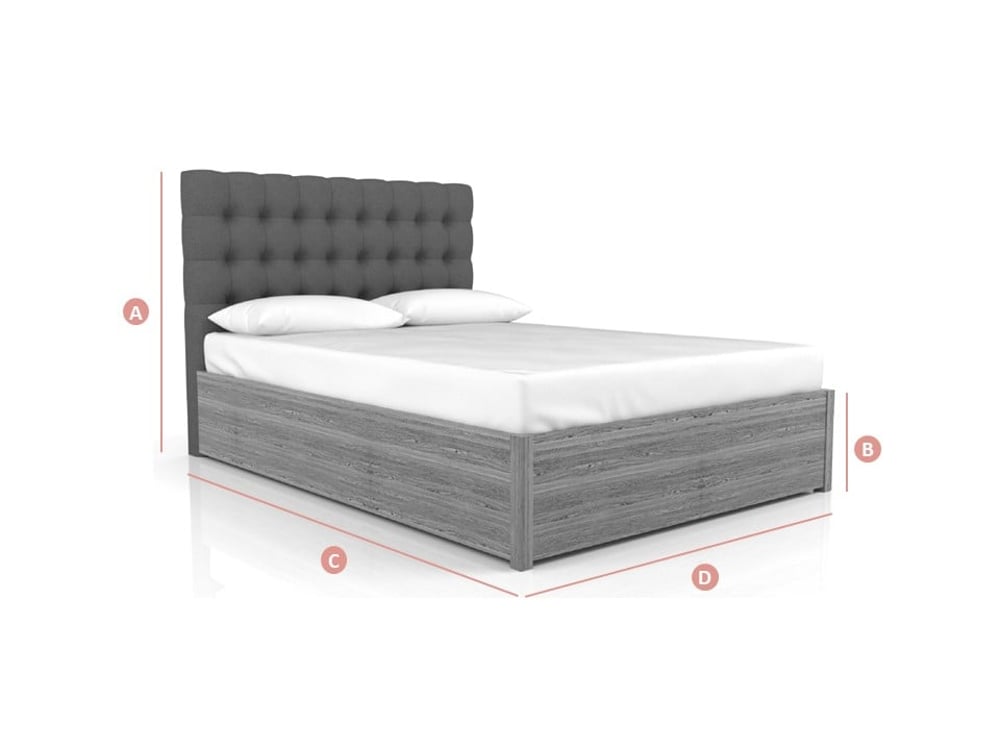Jackson Ottoman Storage Bed Dimensions Sketch