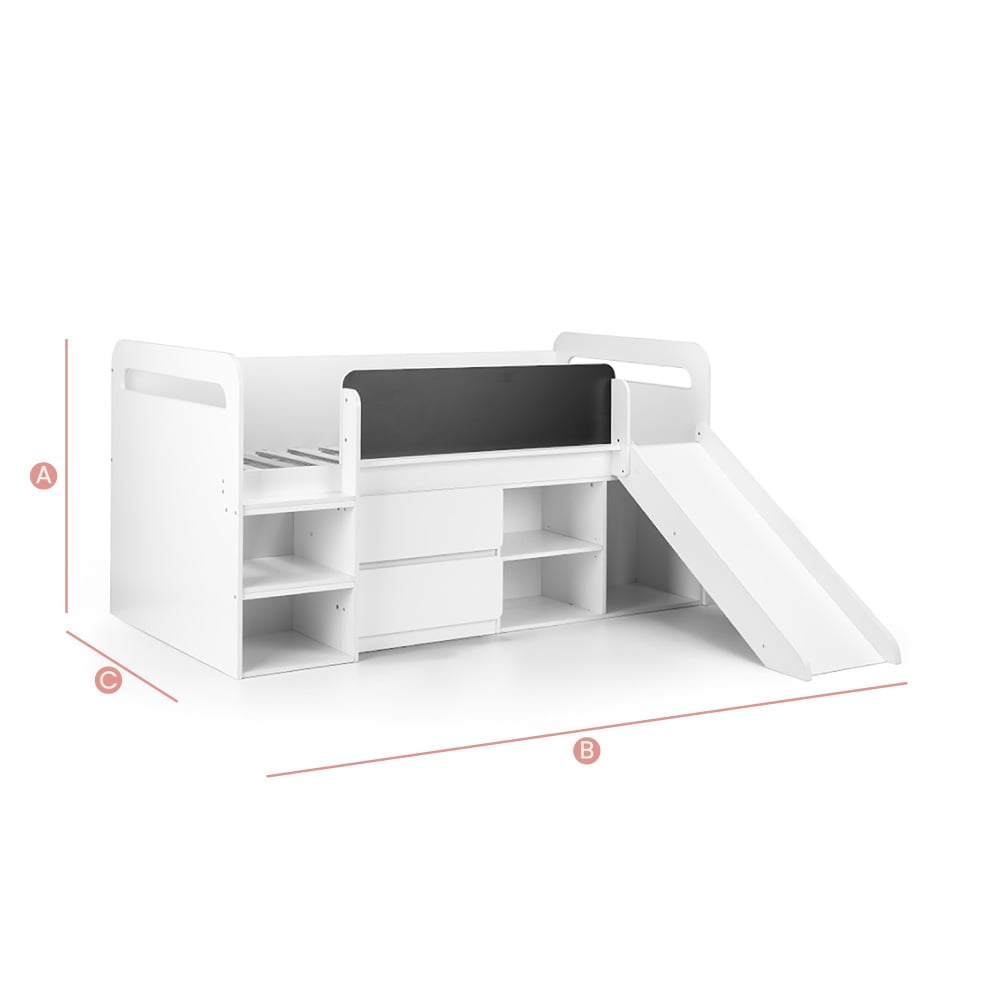 Happy Beds Jake Mid Sleeper Bed Sketch Dimensions