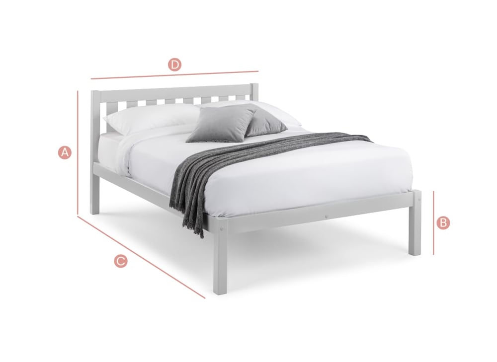 Happy Beds Luna Wooden Bed Sketch Dimensions