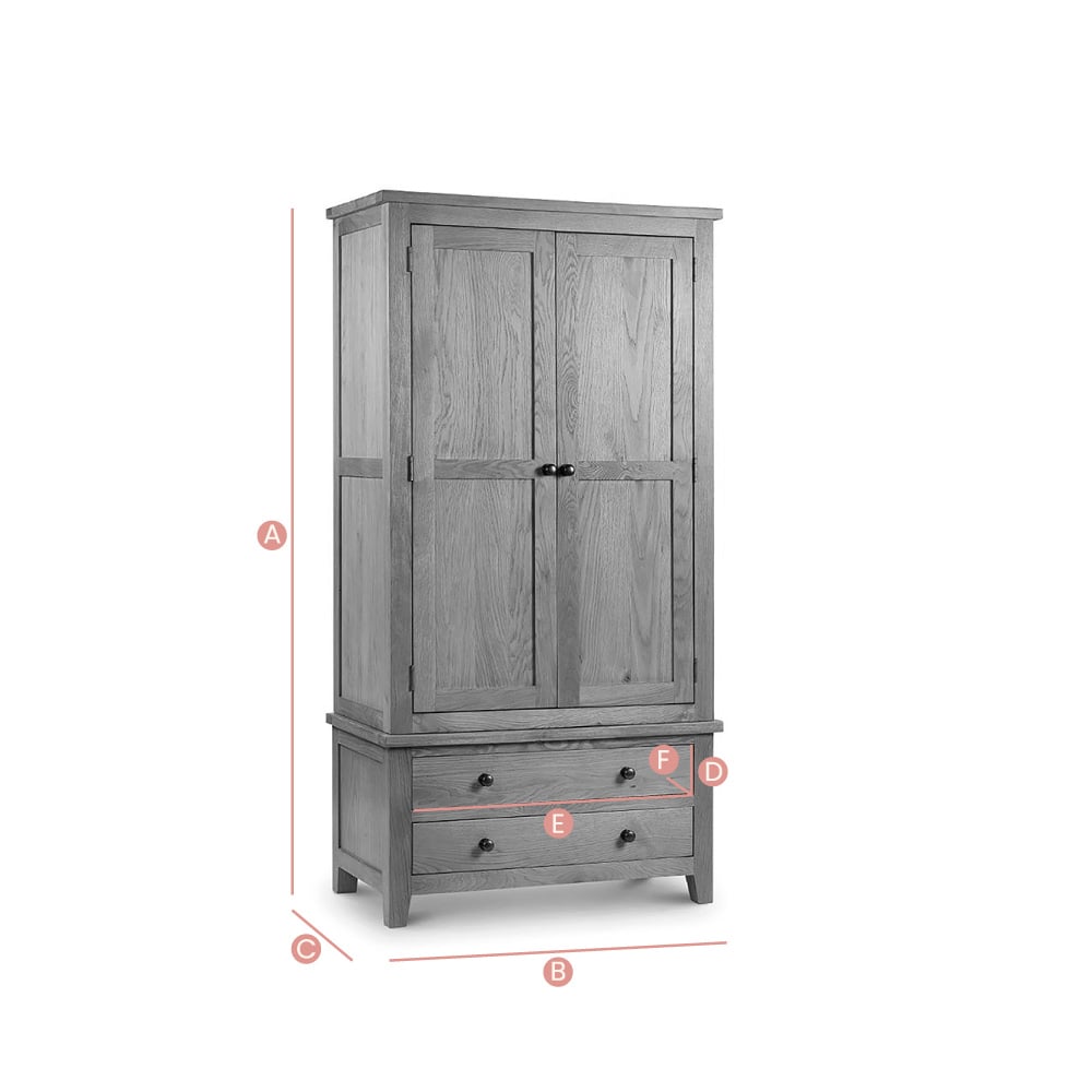 Marlborough Oak Combination Wardrobe Sketch