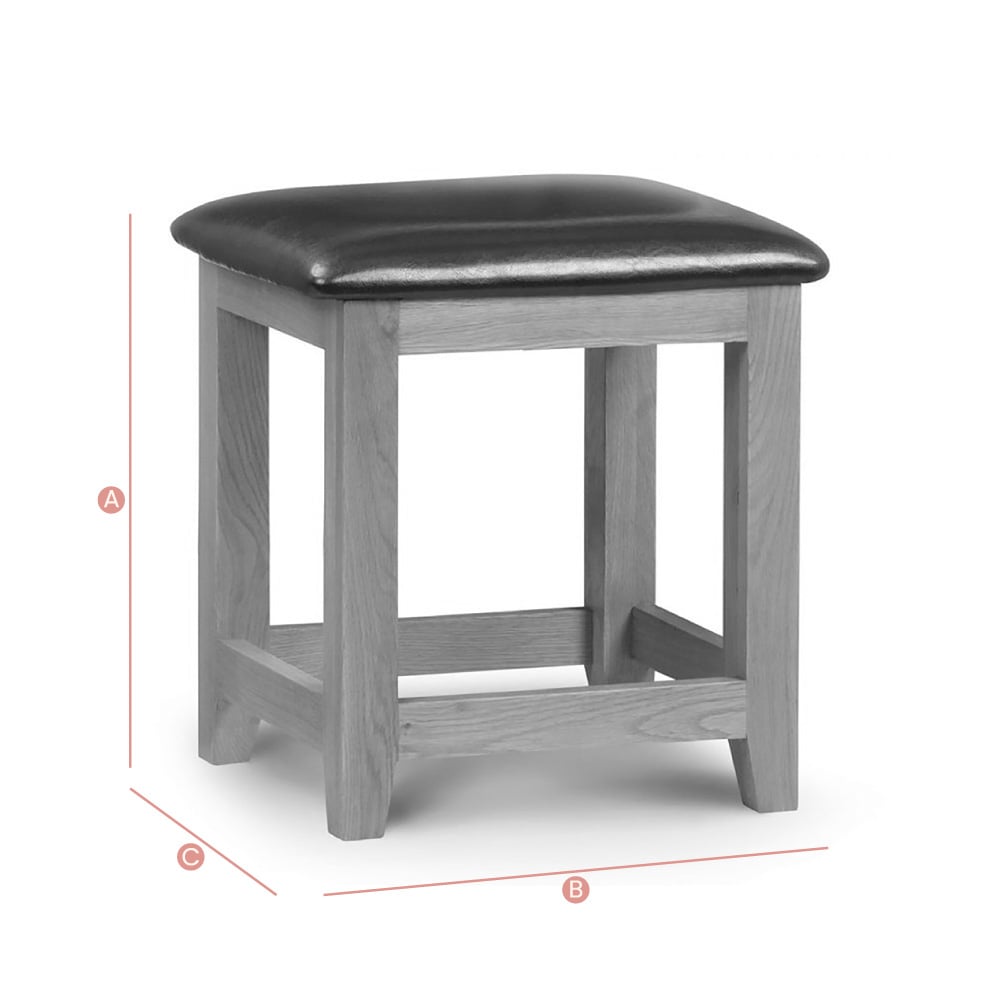 Marlborough Oak Dressing Stool Sketch