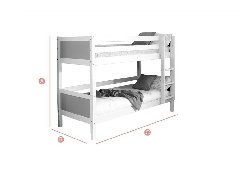 Happy Beds Nordic Bunk Sketch Dimensions