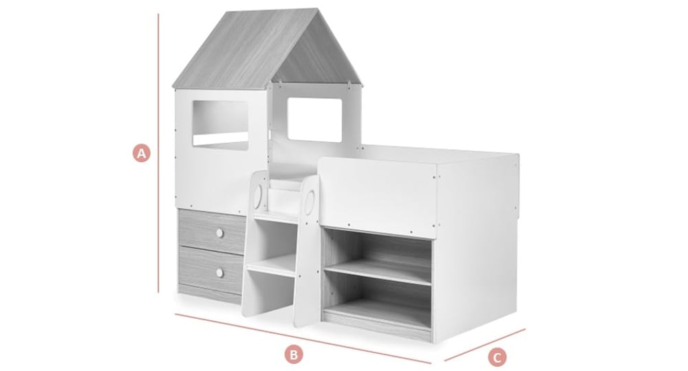 Happy Beds Orpheus Mid Sleeper Sketch Dimensions