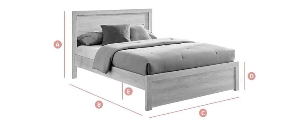 Happy Beds Rodley Static Oak Sketch Dimensions