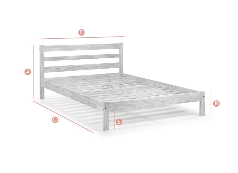 Happy Beds Sami Wooden Bed Sketch Dimensions
