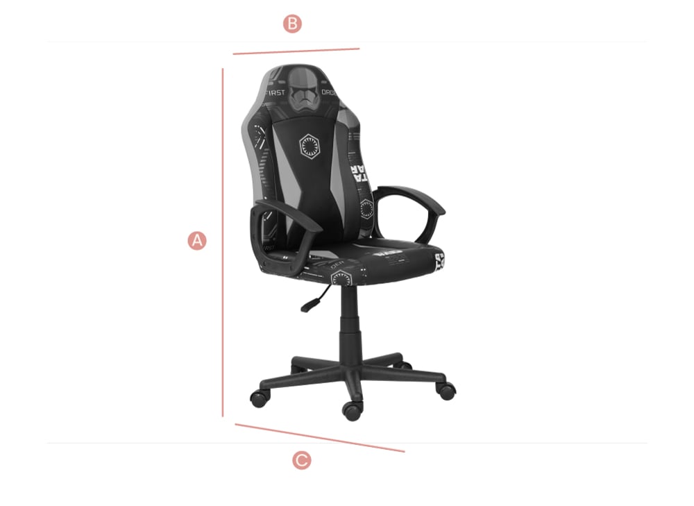 Happy Beds Disney Sith Trooper Computer Gaming Chair Sketch Dimensions