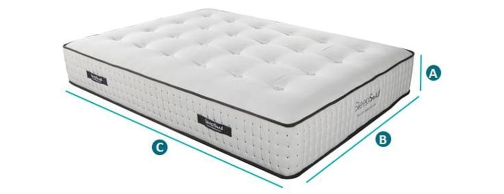 Happy Beds SleepSoul Harmony Hybrid Mattress Sketch Dimensions