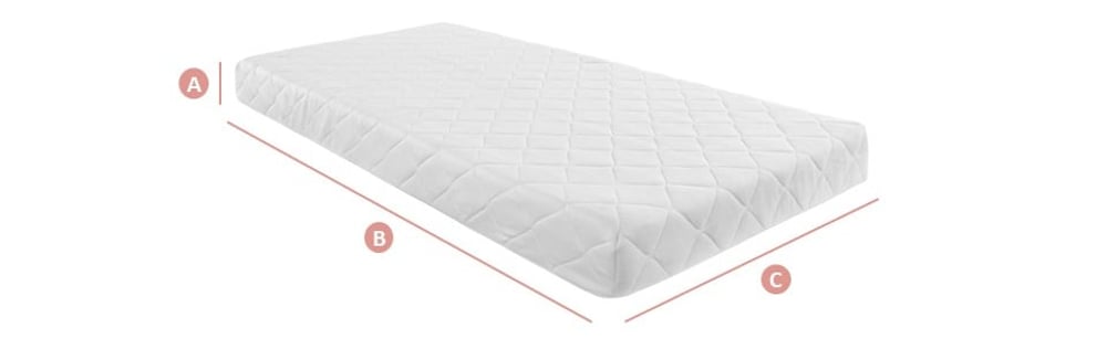 Happy Beds Sleeptight Memory Foam Mattress Sketch Dimensions
