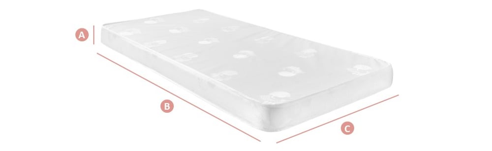 Happy Beds Sleeptight Trundle Mattress Sketch Dimensions