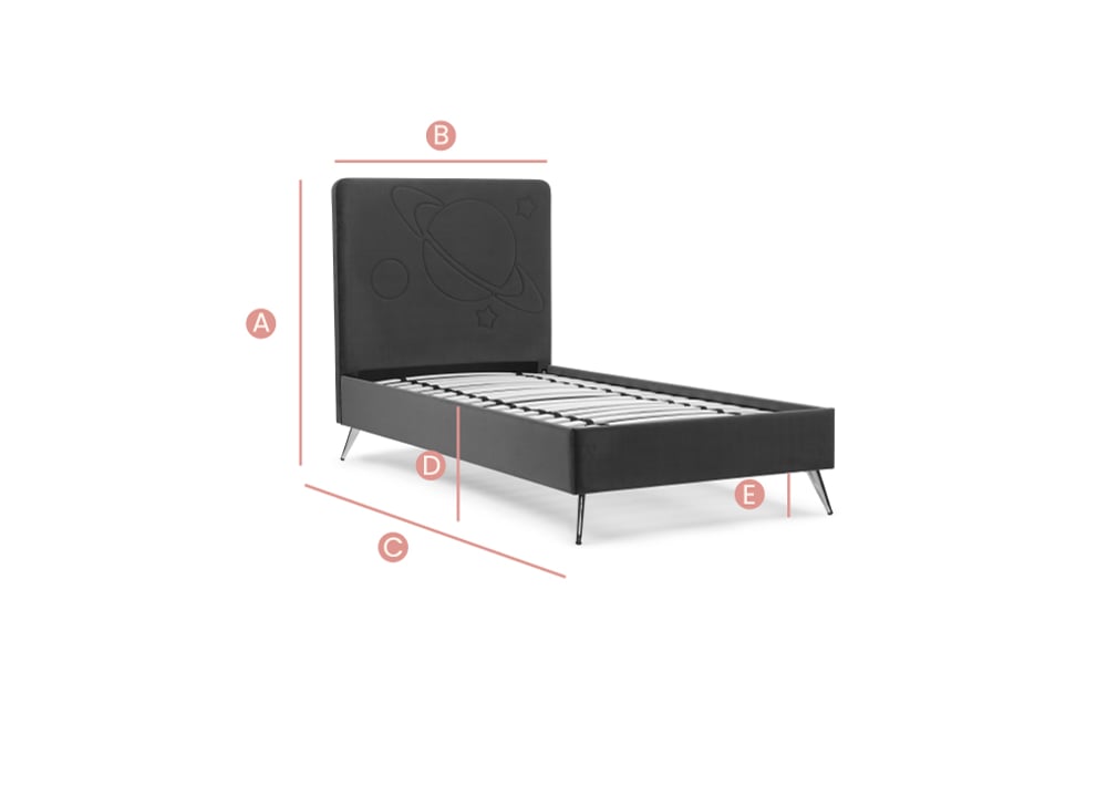 Space Single Bed Dimensions Sketch