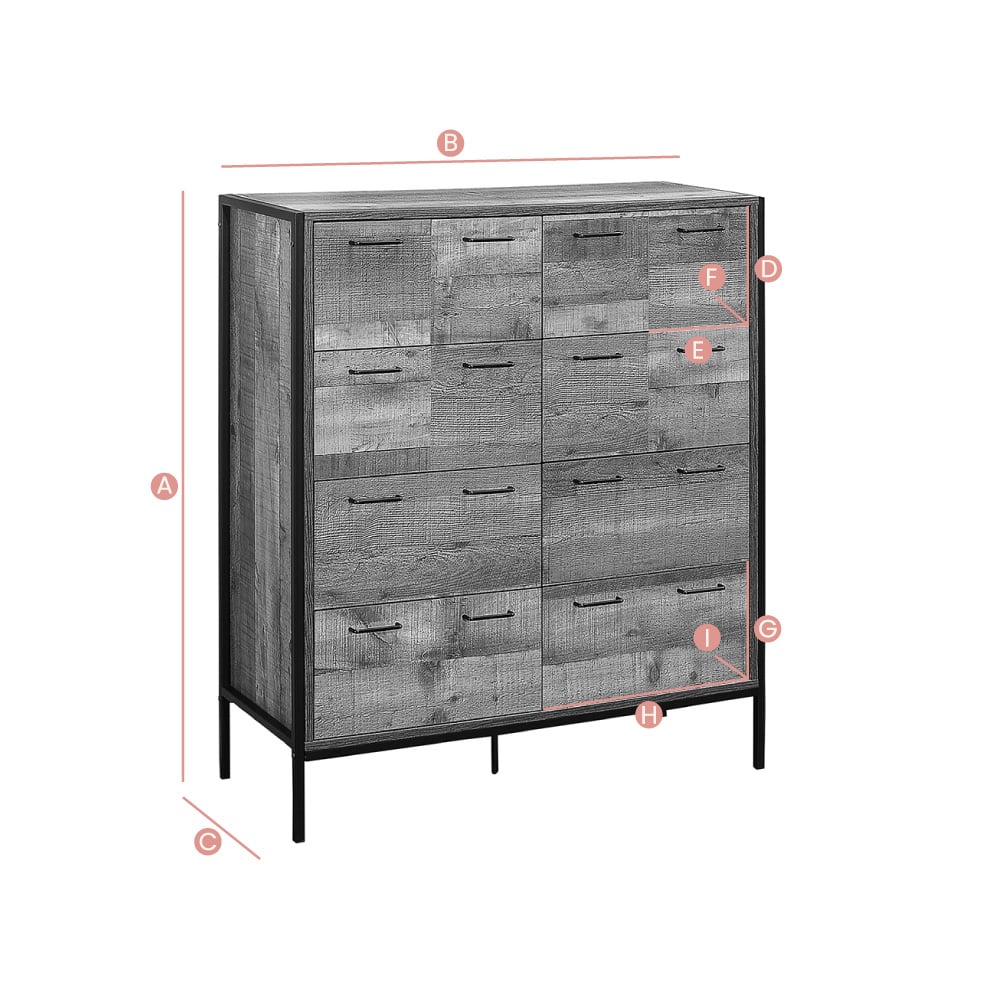 Happy Beds Urban Rustic Merchant Chest Sketch Dimensions