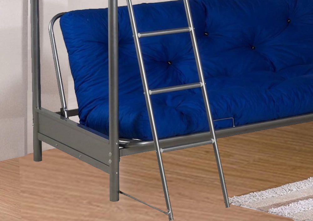 Alex Silver Metal Futon Bunk Bed Step Ladder Close-Up