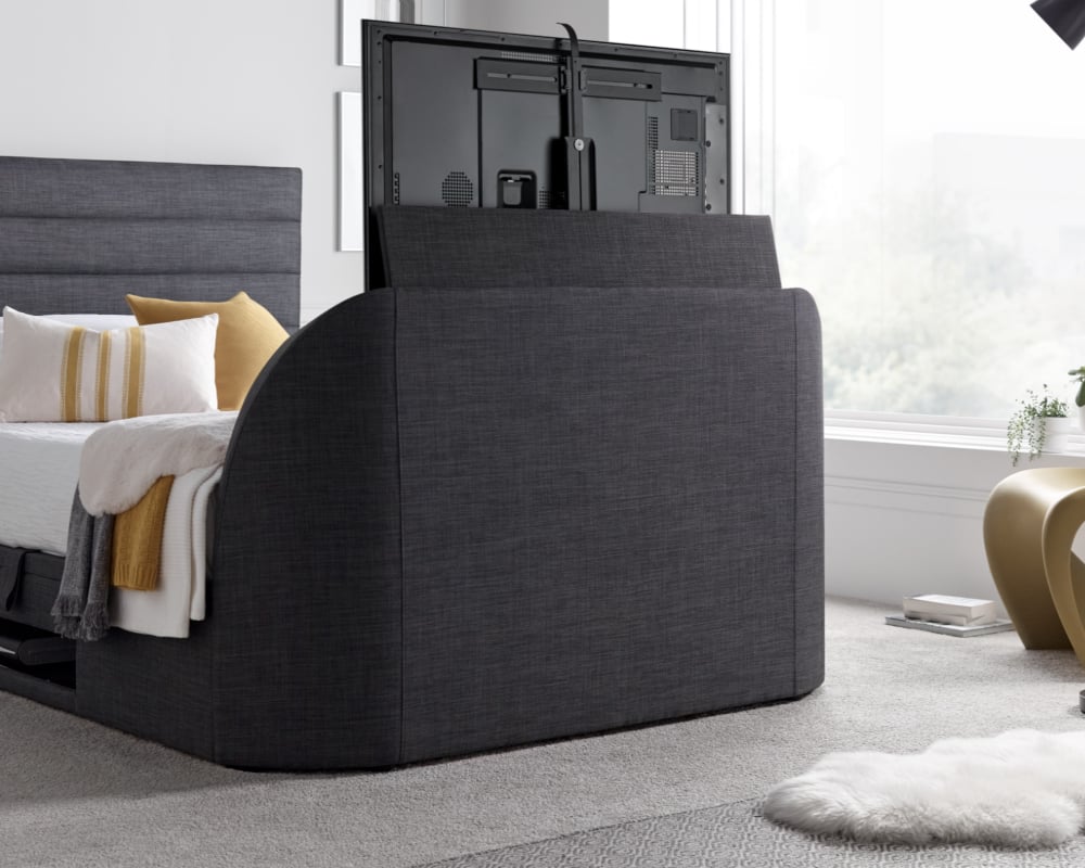 Happy Beds Accent Light Grey Ottoman Closed