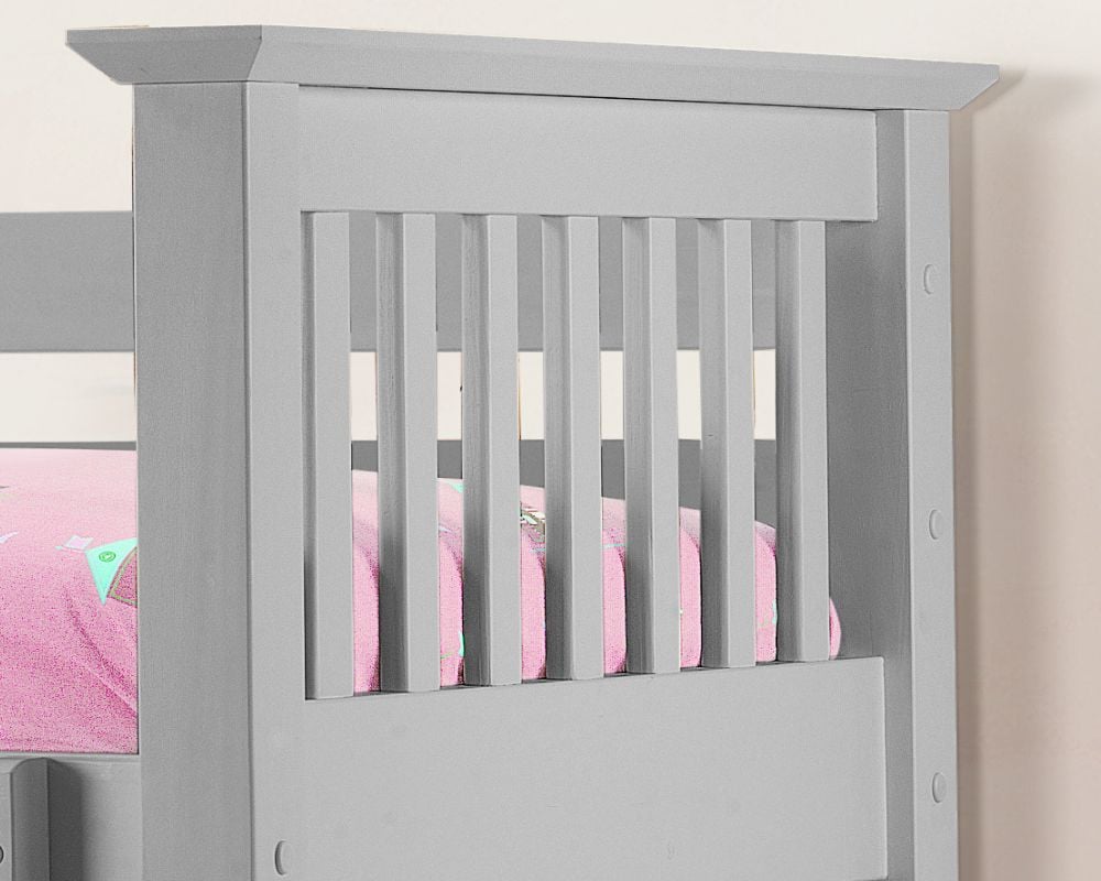 Barcelona Dove Grey Wooden Bunk Bed Footend Close-Up