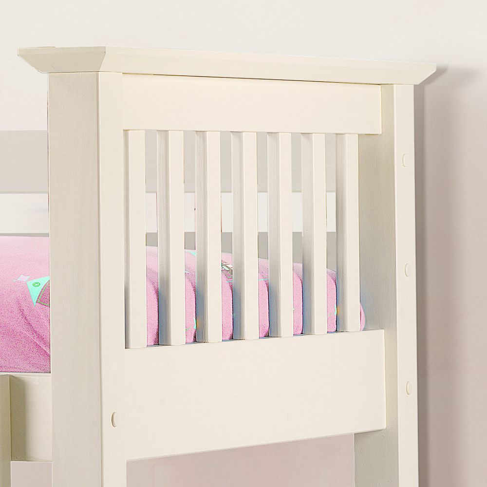 Barcelona Stone White Wooden Bunk Bed Footend Close-Up