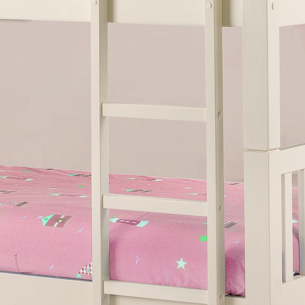 Barcelona Stone White Wooden Bunk Bed Ladder Close-Up