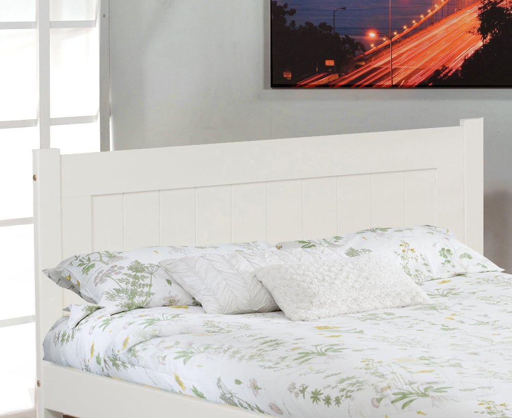 Clifton White Wooden Bed Headboard Close-Up