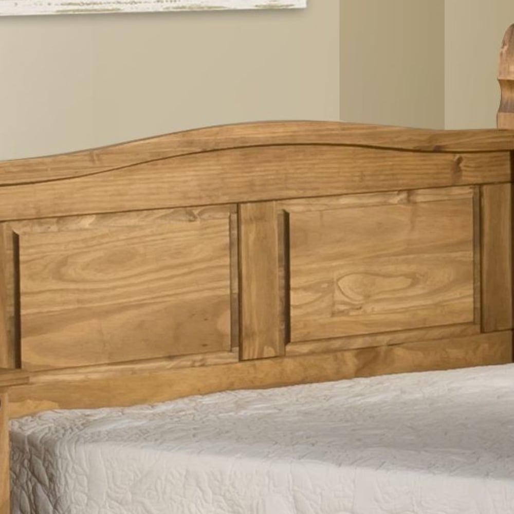 Corona Waxed Pine Solid Pine Wooden Bed Close-Up
