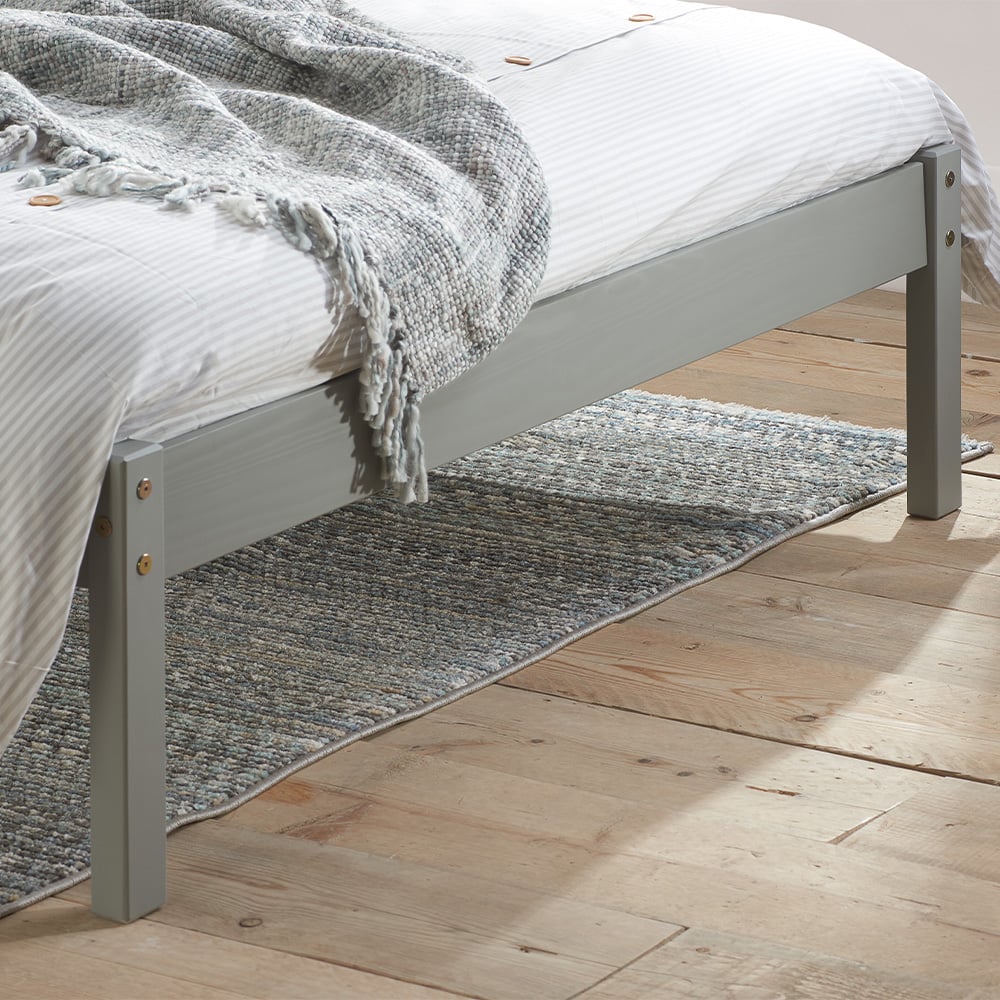 Denver Grey Solid Pine Wooden Bed Slats Close-Up