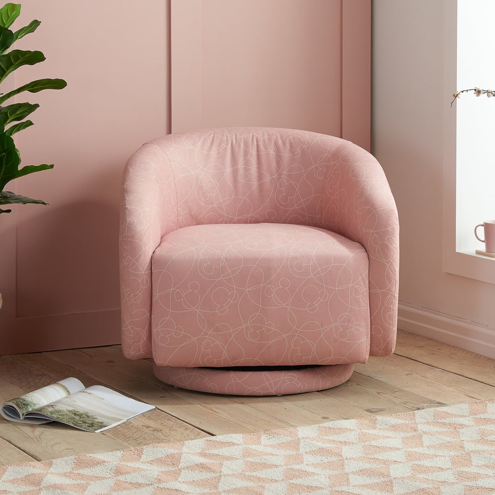 Disney Mickey Mouse Doodle Pink Accent Swivel Chair