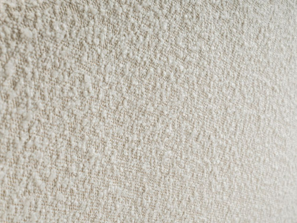 Eden Ivory Boucle Fabric Bed Boucle Upholstery Close-Up