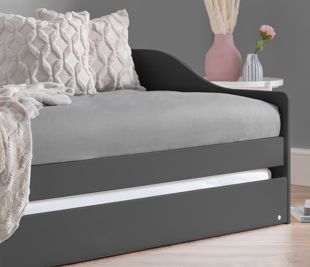 Elba Anthracite Day Bed and Trundle Headboard Close-Up