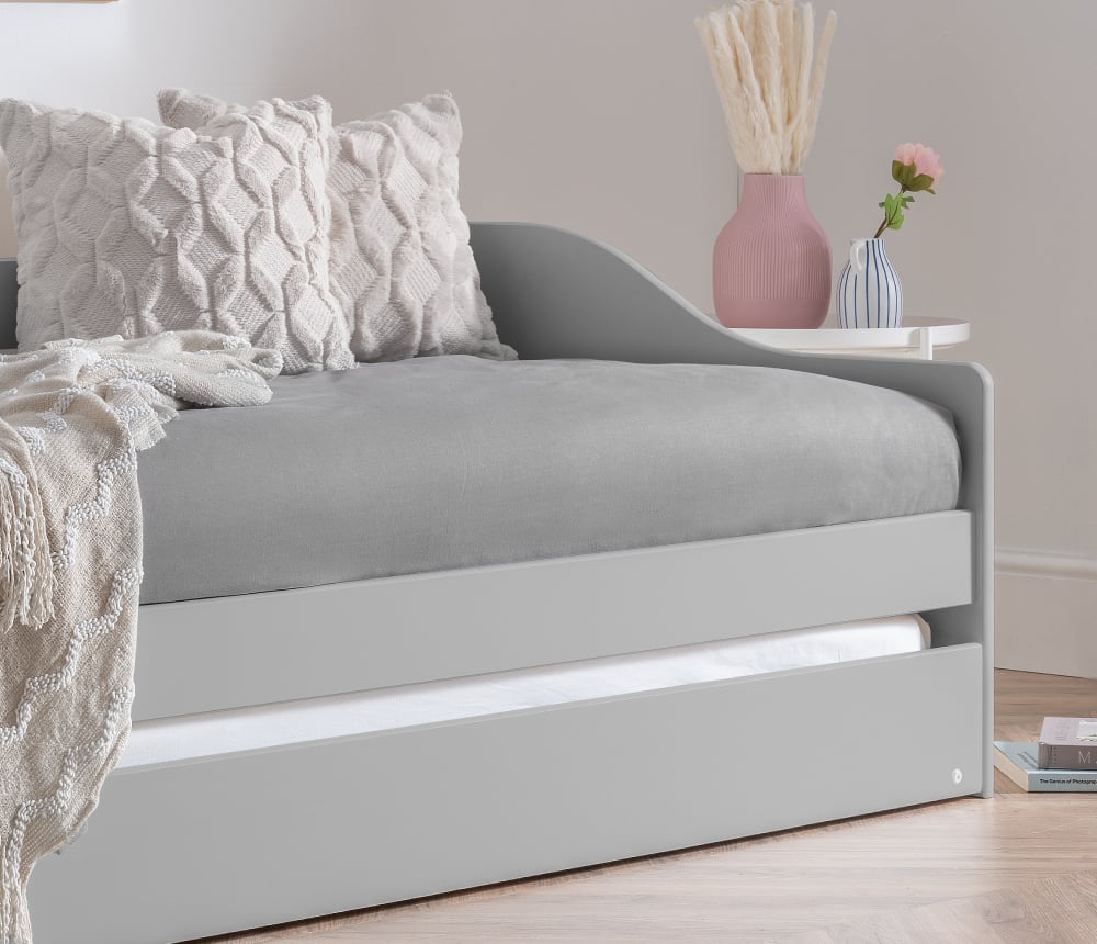 Elba Dove Grey Day Bed and Trundle Headboard Close-Up