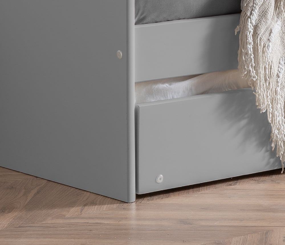 Elba Dove Grey Day Bed and Trundle Drawer Close-Up