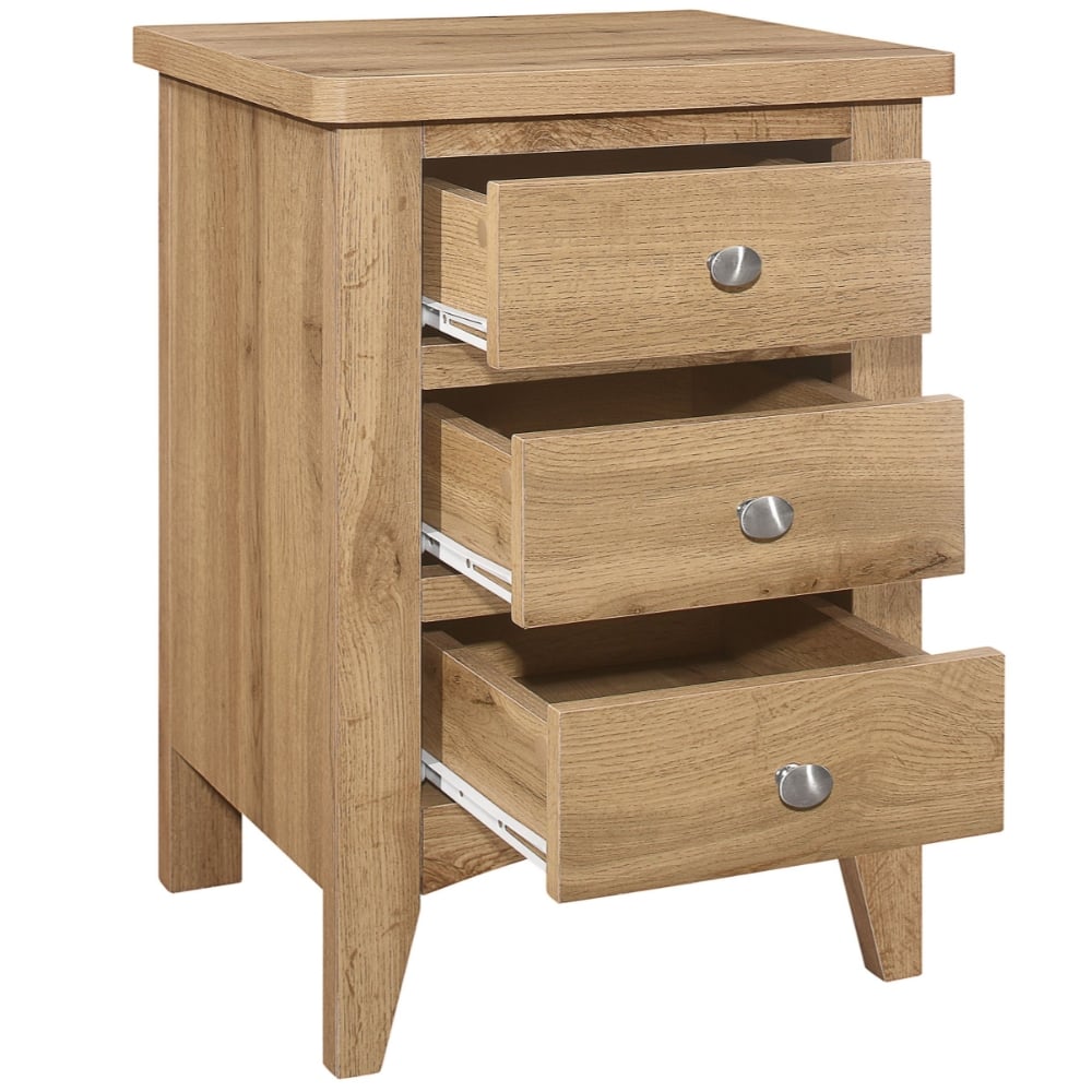 Hampstead 3-Drawer Wooden Bedside Table Drawers