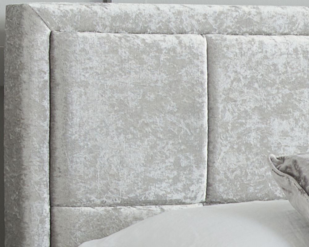 Hannover Steel Velvet Fabric Bed Detailing Image