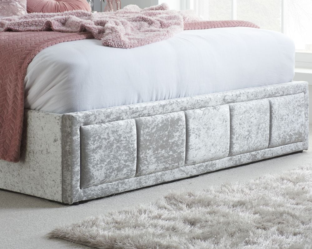 Hannover Steel Velvet Fabric  Storage Bed Ottoman Image