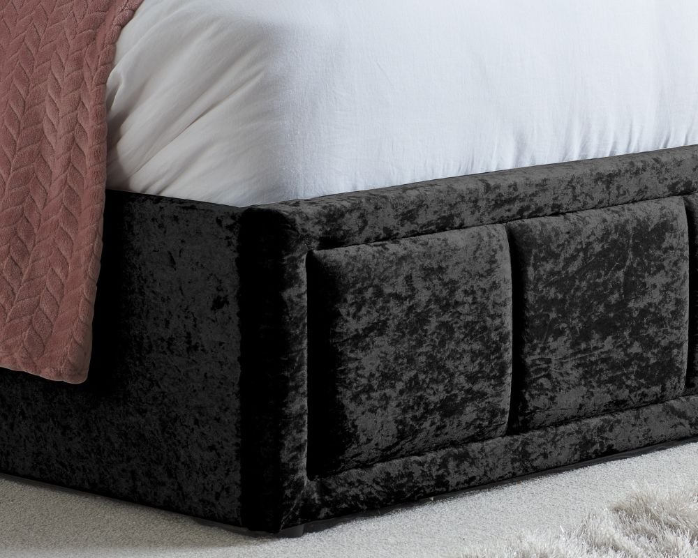 Hannover Black Velvet Storage Bed Ottoman Image