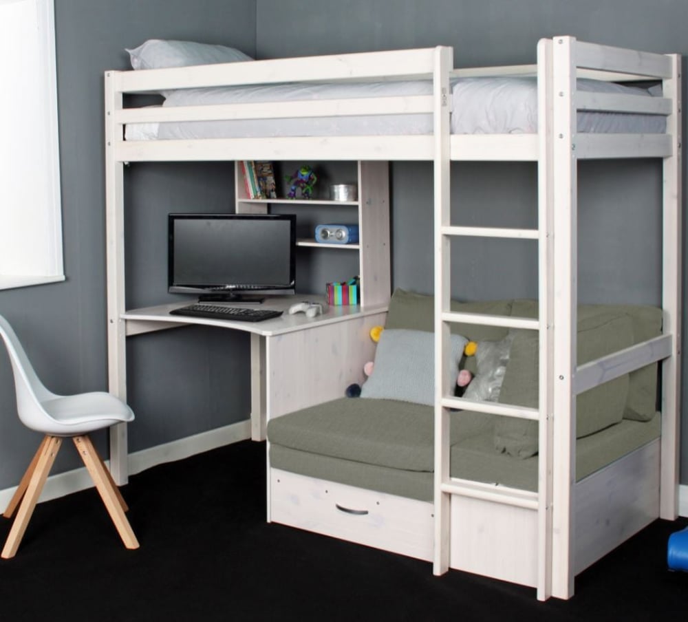 High sleeper cheap with futon