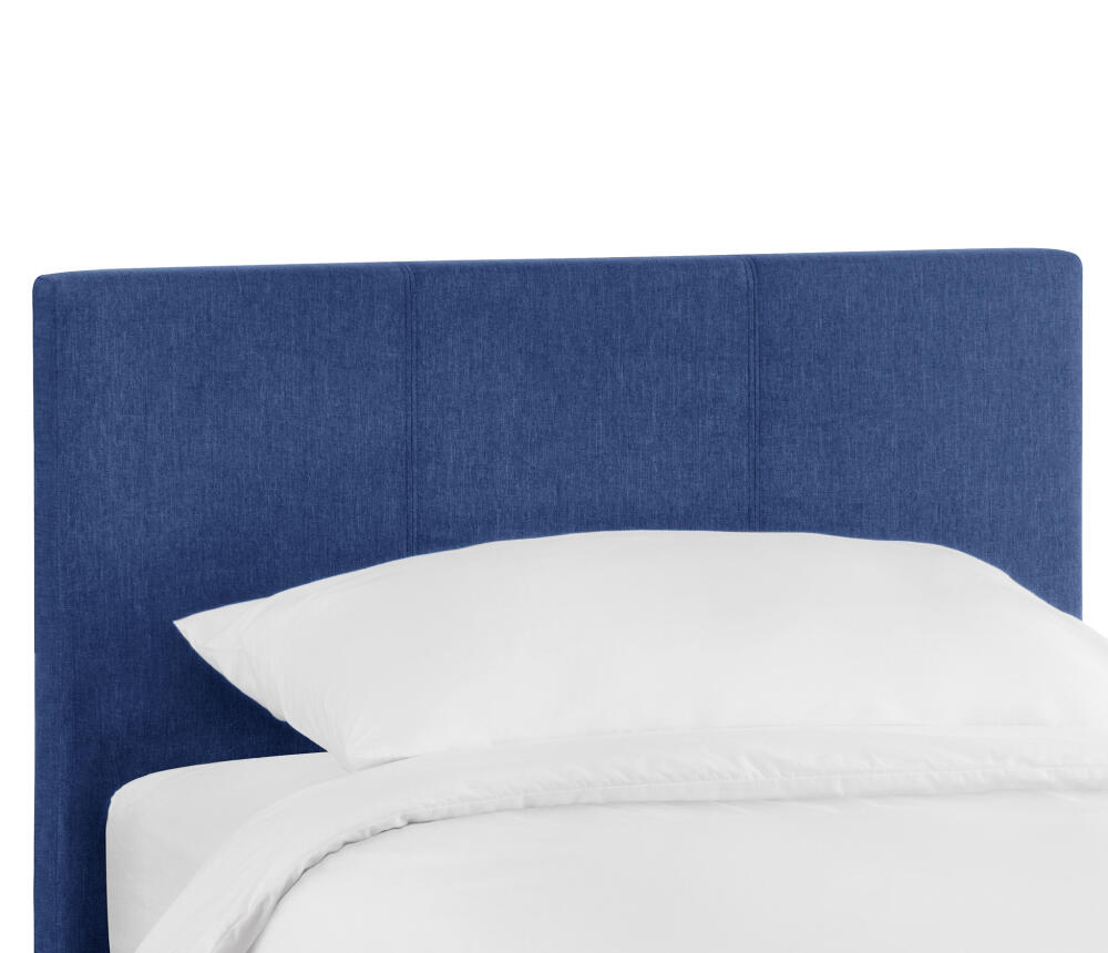 Rialto Dark Blue Fabric Bed Headboard Close-Up