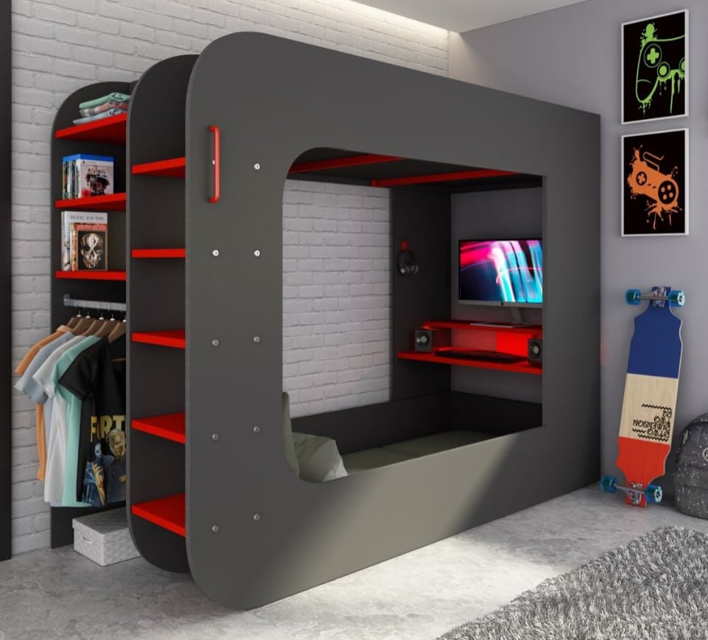 High bed with sofa sale