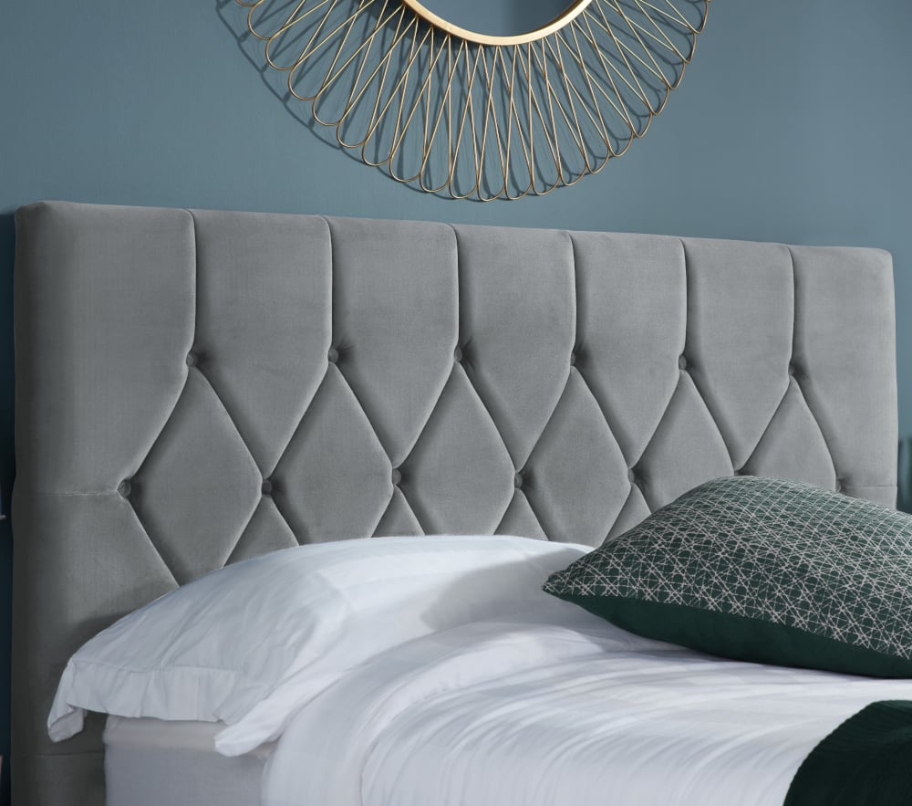 Loxley Grey Velvet Ottoman Bed Slats Image