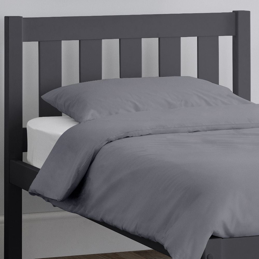 Luna Dark Grey Wooden Bed Headboard Image